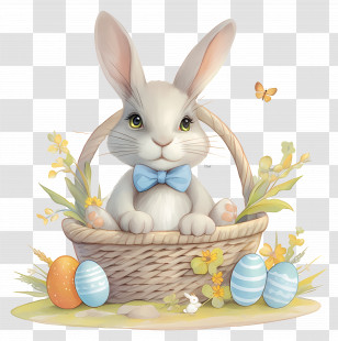 Easter Bunny - Easter Bunny In Basket Transparent PNG