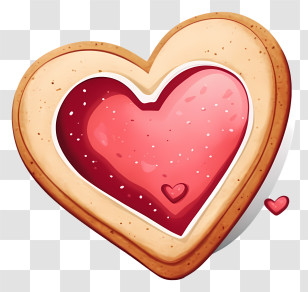 Minimalized Flat Vector Illustrate - Heart Shaped Cookie Transparent PNG