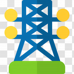 Electrical Transmission - Colorful Electric Tower Illustration Transparent PNG