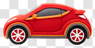 Red Crossover Car - Cute Red Compact Car Transparent PNG