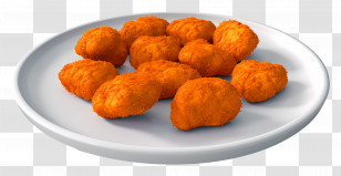 Spicy Chicken Nuggets - Plate Of Chicken Nuggets Transparent PNG