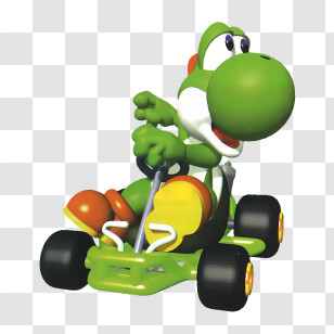 Mario Kart - Green Dinosaur In Kart Racing Transparent PNG