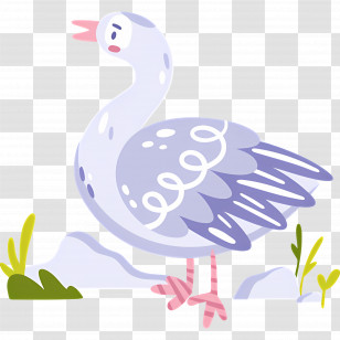 Cartoon Duck - Cute Duck Standing By The Water Transparent PNG