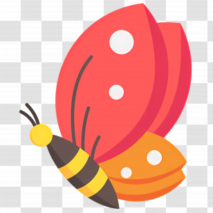 Flying Butterfly - Colorful Butterfly With Striped Body Transparent PNG