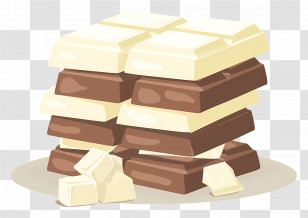 White Chocolate - Stack Of White And Dark Chocolate Bars Transparent PNG