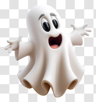 Playful Ghost - Cute Smiling Ghost Cartoon Transparent PNG