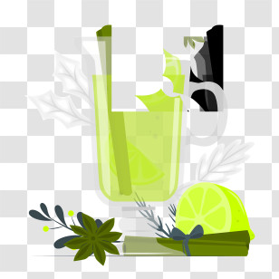 Green Tea - Hot Drink With Lime And Herbs Transparent PNG
