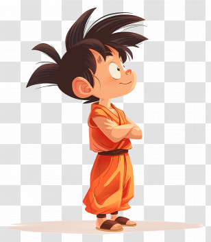 Goku - Cute Cartoon Young Boy Illustration Transparent PNG