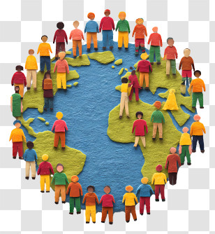 Global Population Awareness - World With Diverse People Transparent PNG