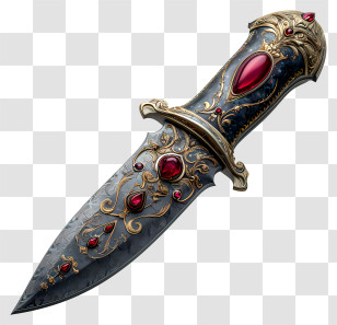 Knife - Jeweled Antique Decorative Dagger Transparent PNG