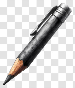 Pencil - Sharp Metallic Writing Pencil Transparent PNG
