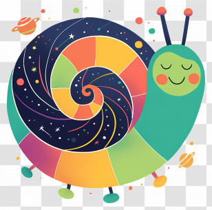 Snail Time - Colorful Galaxy Snail Transparent PNG