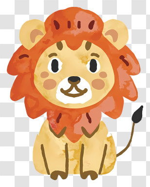 Cartoon Lion - Adorable Cartoon Lion Cub Transparent PNG
