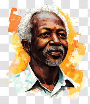 Julius Nyerere - Vibrant Portrait Painting Of A Man Transparent PNG