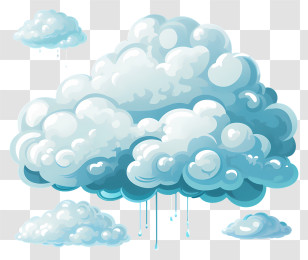 Flat Cloud - Rain Clouds Cartoon Illustration Transparent PNG