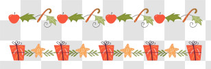 Black Background - Christmas Border Decoration With Gifts And Stars Transparent PNG