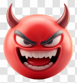 Emoji Devil - Red Devil Emoji With Horns Transparent PNG