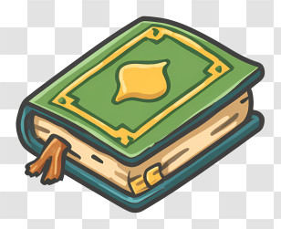 Quran Icon - Green Book With Bookmark Transparent PNG