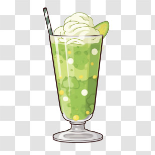 Milkshake - Green Milkshake With Whipped Cream Transparent PNG