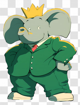 Cartoon Elephant - Cartoon Elephant King Character Illustration Transparent PNG