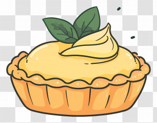 Custard Tart - Lemon Pie With Whipped Cream Illustration Transparent PNG