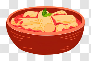 Thai Food - Bowl Of Pasta With Tomato Sauce Transparent PNG