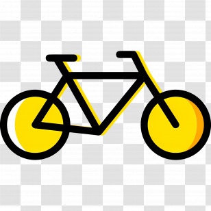 Bicycle - Minimalist Bicycle Clipart Icon Transparent PNG