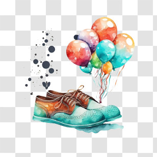 Men Leather Shoes
 - Watercolor Shoes With Balloons Transparent PNG