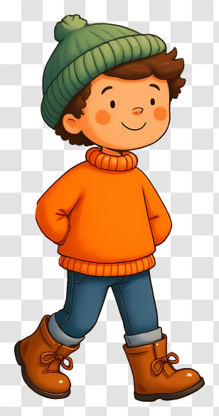 Autumn Boy - Child In Winter Clothes Transparent PNG
