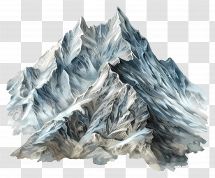 Mountain Range - Rocky Mountain Peaks With Snowy Textures Transparent PNG
