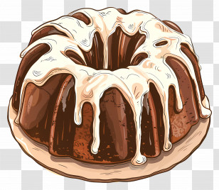 Bundt Cake - Delicious Bundt Cake With Icing Transparent PNG