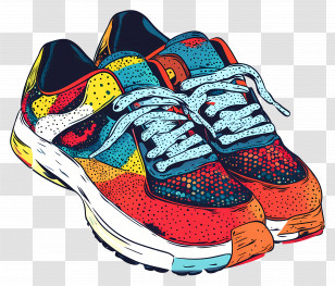 Athletic Shoes - Colorful Sneakers Illustration Transparent PNG