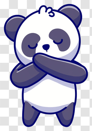 Panda Emoji - Cute Panda Dabbing Transparent PNG