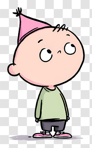 Cartoon Baby - Cartoon Child With Party Hat Transparent PNG