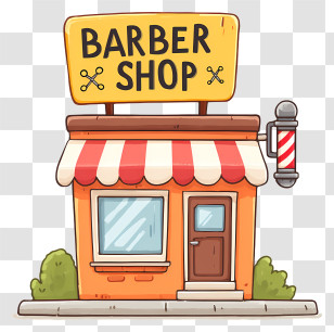 Barber Shop - Small Cute Doodle House Transparent PNG