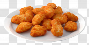 Spicy Chicken Nuggets - Delicious Plate Of Crispy Chicken Nuggets Transparent PNG