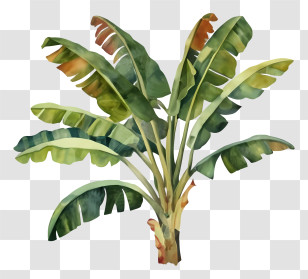 Banana Plant - Tropical Banana Plant Transparent PNG