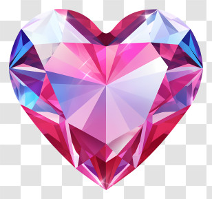 Heart Shaped Jewel - Elegant Pink Crystal Heart Gemstone Transparent PNG