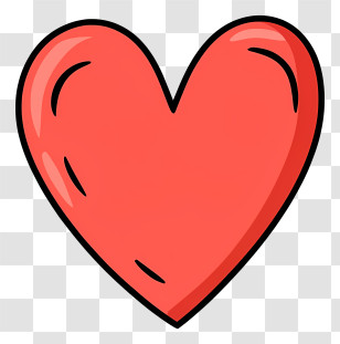 Cartoon - Red Heart Symbol Illustration For Love Concept Transparent PNG