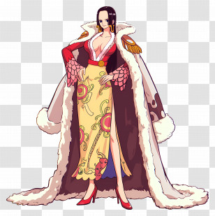 Boa Hancock - Cartoon Royal Woman With Elegant Cape Transparent PNG