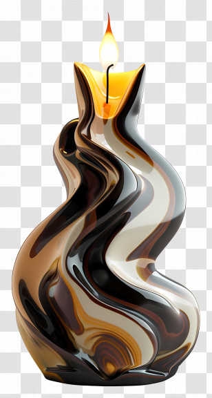 Burning Candle - Artistic Candle With Flame Transparent PNG