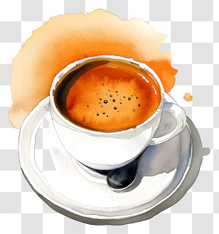 Espresso Coffee - Watercolor Coffee Cup Illustration Transparent PNG