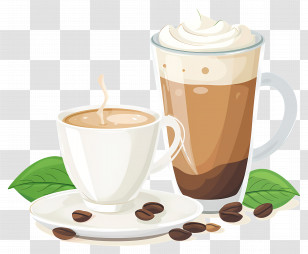 Cappuccino Coffee - Stylish Coffee Cups Illustration Transparent PNG