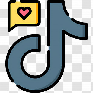 Tiktok - TikTok Logo With Heart Transparent PNG