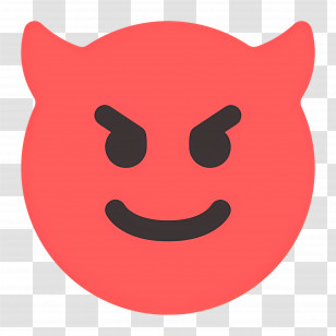 Devil Emoji - Red Devil Emoji With Horns Transparent PNG
