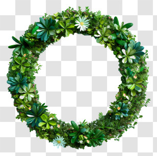 Grass Circle - Green Floral Wreath Illustration Transparent PNG