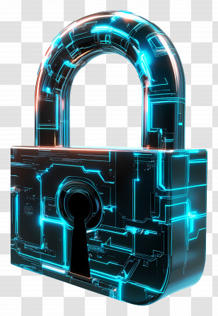 Cyber Security - Digital Lock With Circuit Design Transparent PNG