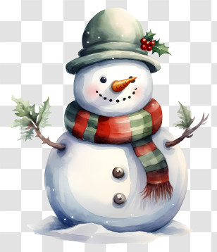Snowman - Snowman With Winter Accessories For Christmas Transparent PNG