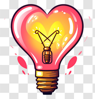Light Bulb With Heart - Heart-Shaped Light Bulb Illustration Transparent PNG
