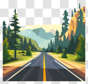 Mountain Road - Scenic Mountain Road Transparent PNG